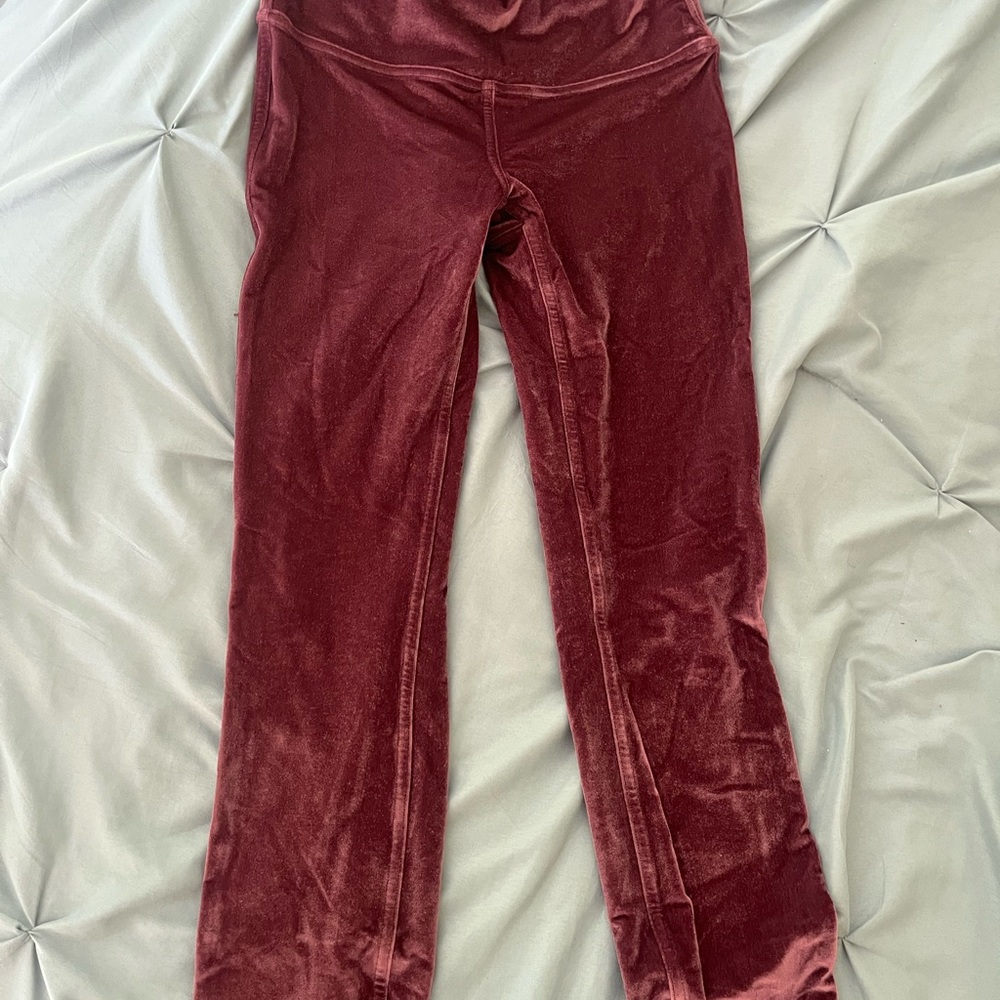 Lululemon Athletica Velvet Burgundy Leggings